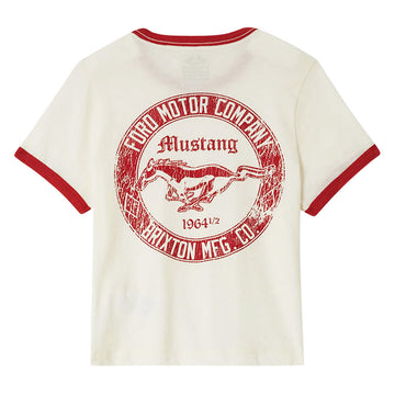 Brixton x Ford Womens Mustang Baby Ringer T-Shirt - Wimbledon White