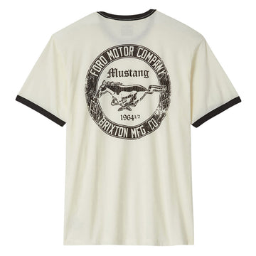 Brixton x Ford Mustang Ringer T-Shirt - Wimbledone White/Burnt Rubber