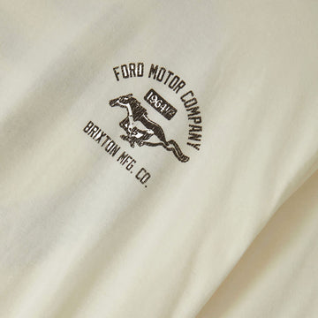 Brixton x Ford Mustang Ringer T-Shirt - Wimbledone White/Burnt Rubber