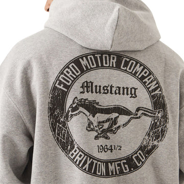 Brixton x Ford Mustang Hoodie - Heather Grey
