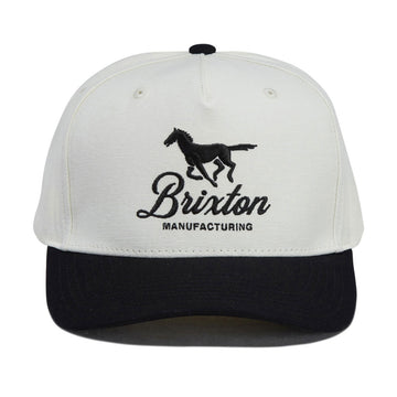 Brixton Leisure Snapback Hat - Off White/Black