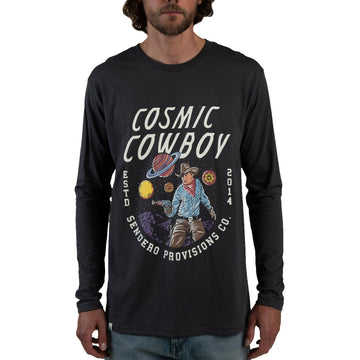 Sendero Cosmic Cowboy Long Sleeve T-Shirt - Charcoal