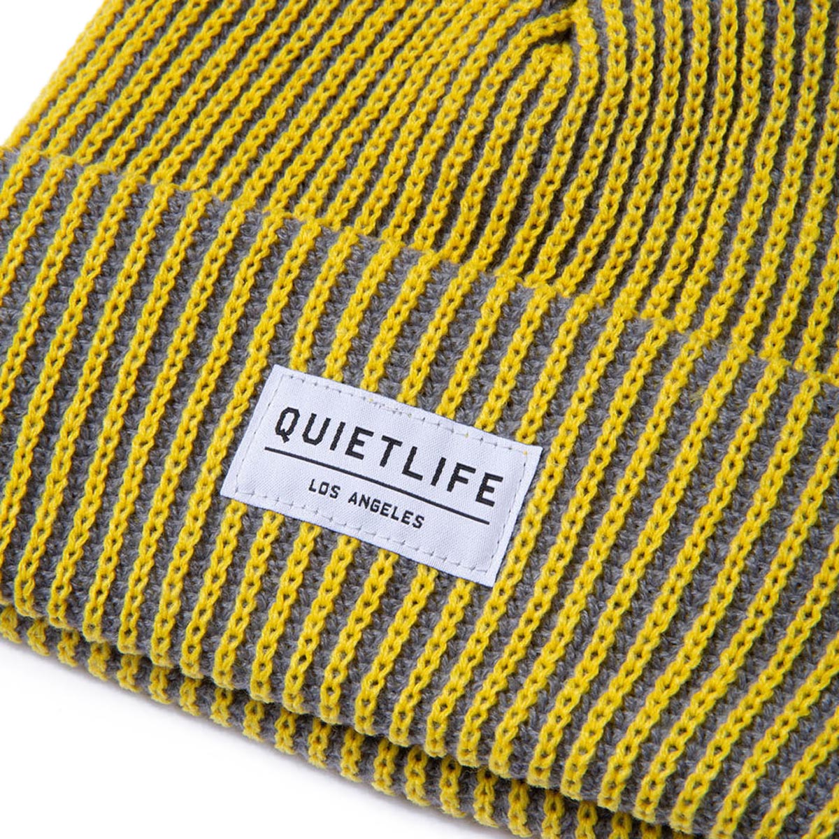 The Quiet Life Vertical Beanie - Yellow/Grey image 2