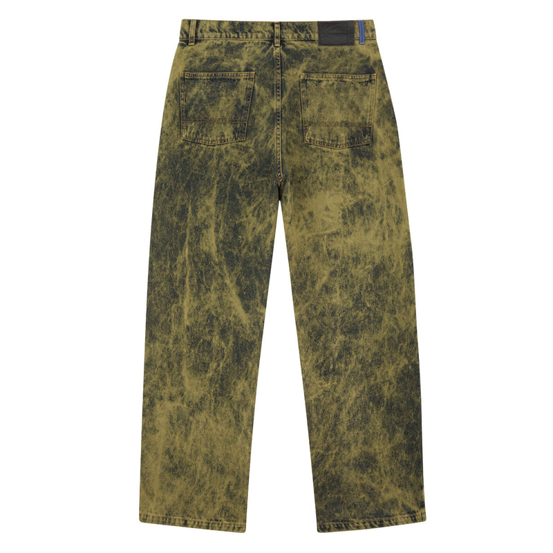 Rassvet Acid Wash Baggy Denim Woven Jeans - Green