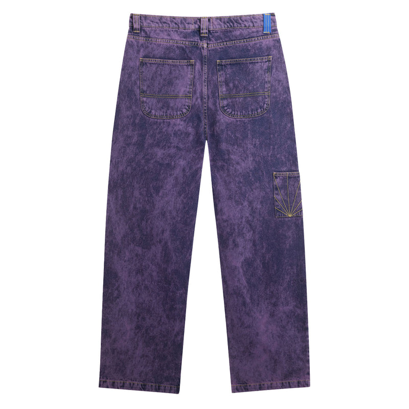 Rassvet Acid Wash Carpenter Work Denim Woven Jeans - Purple
