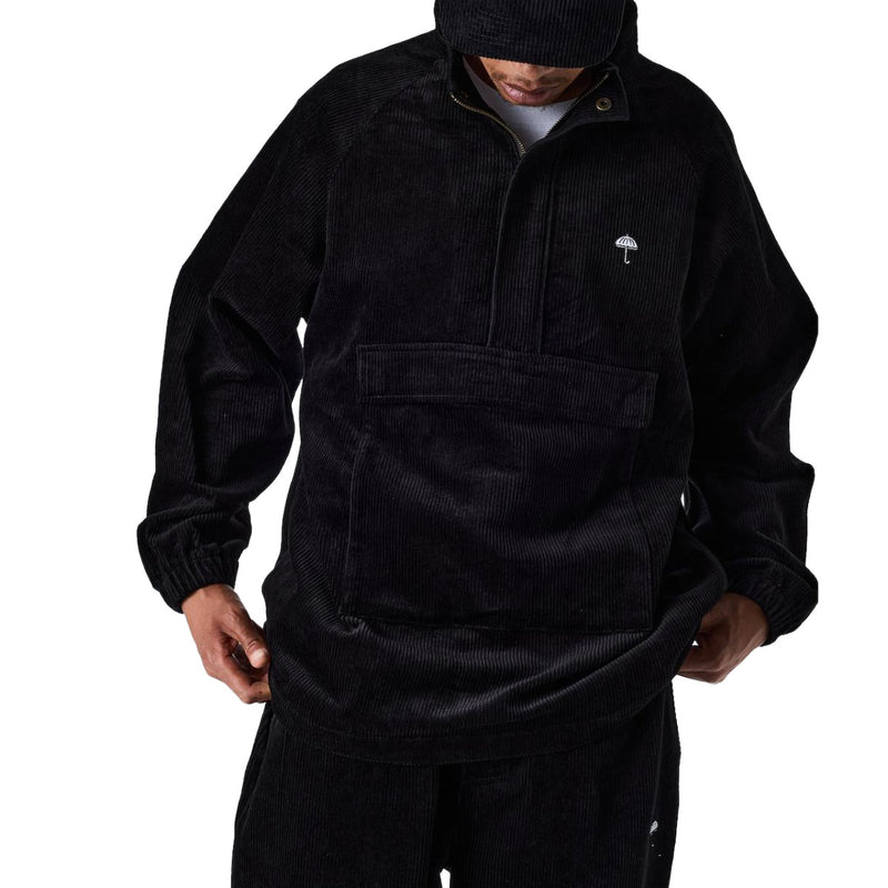 Helas Classic Corduroy Quarter Zip Jacket - Black