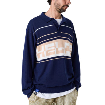Helas Pulo Polo Long Sleeve Knit Shirt - Navy