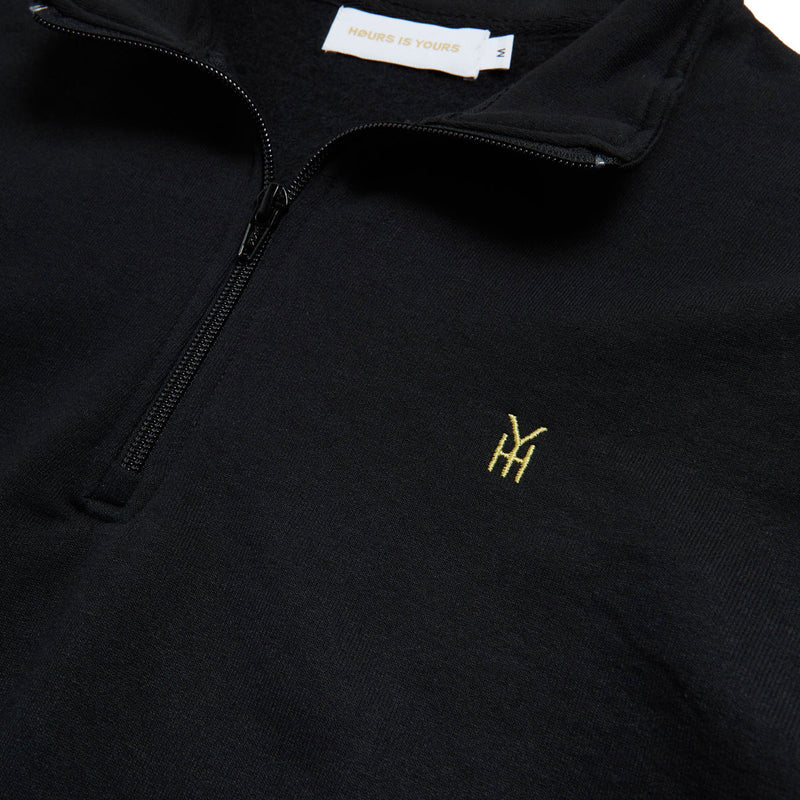 Hours Is Yours Quarter Zip Sweatshirt - Black