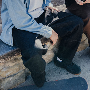 CCS 4x4 Reinforced Baggy Taper Denim Jeans - Black