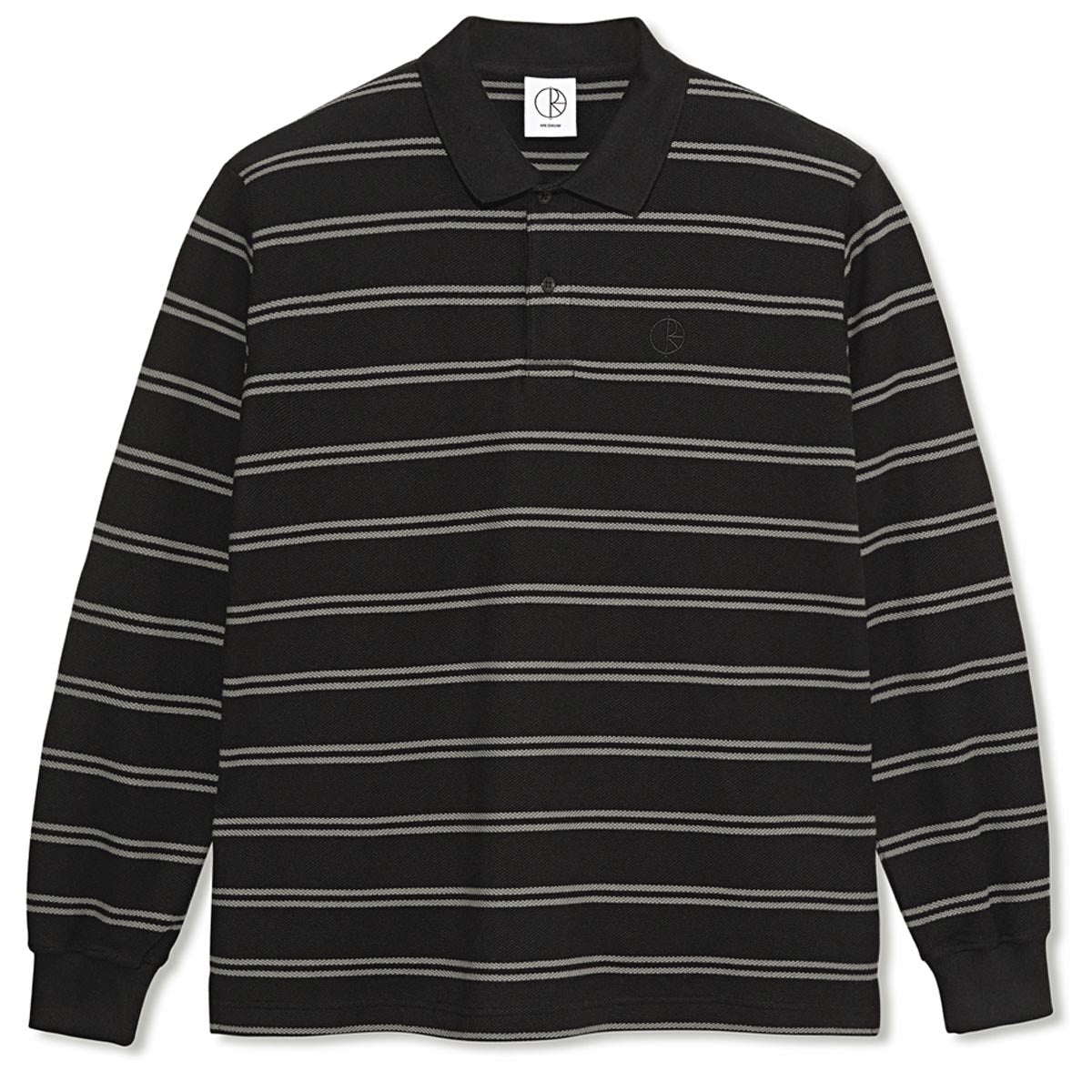 Polar Polo Stripe Long Sleeve Shirt - Black image 1
