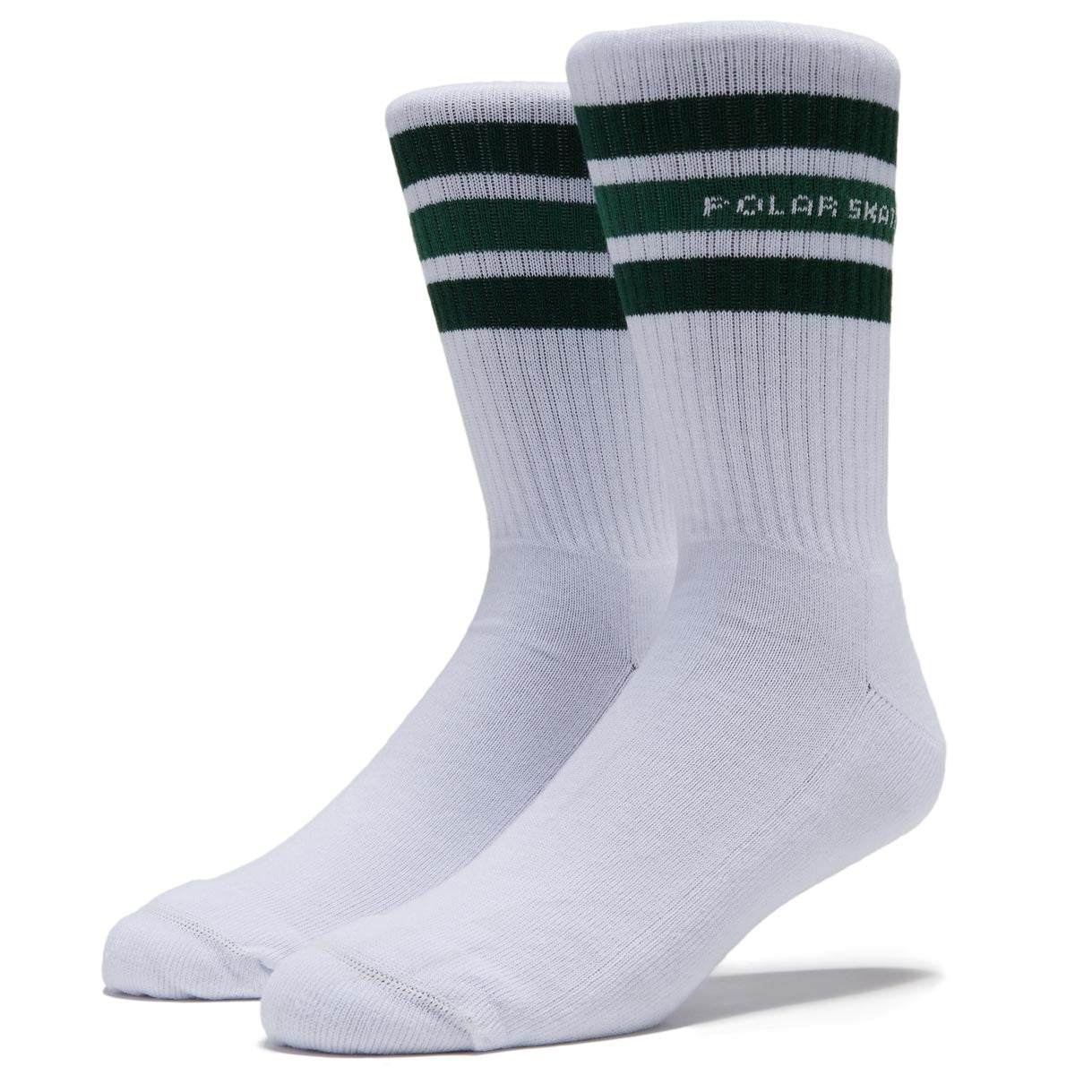 Polar Rib Fat Stripe Socks - White/Green image 1
