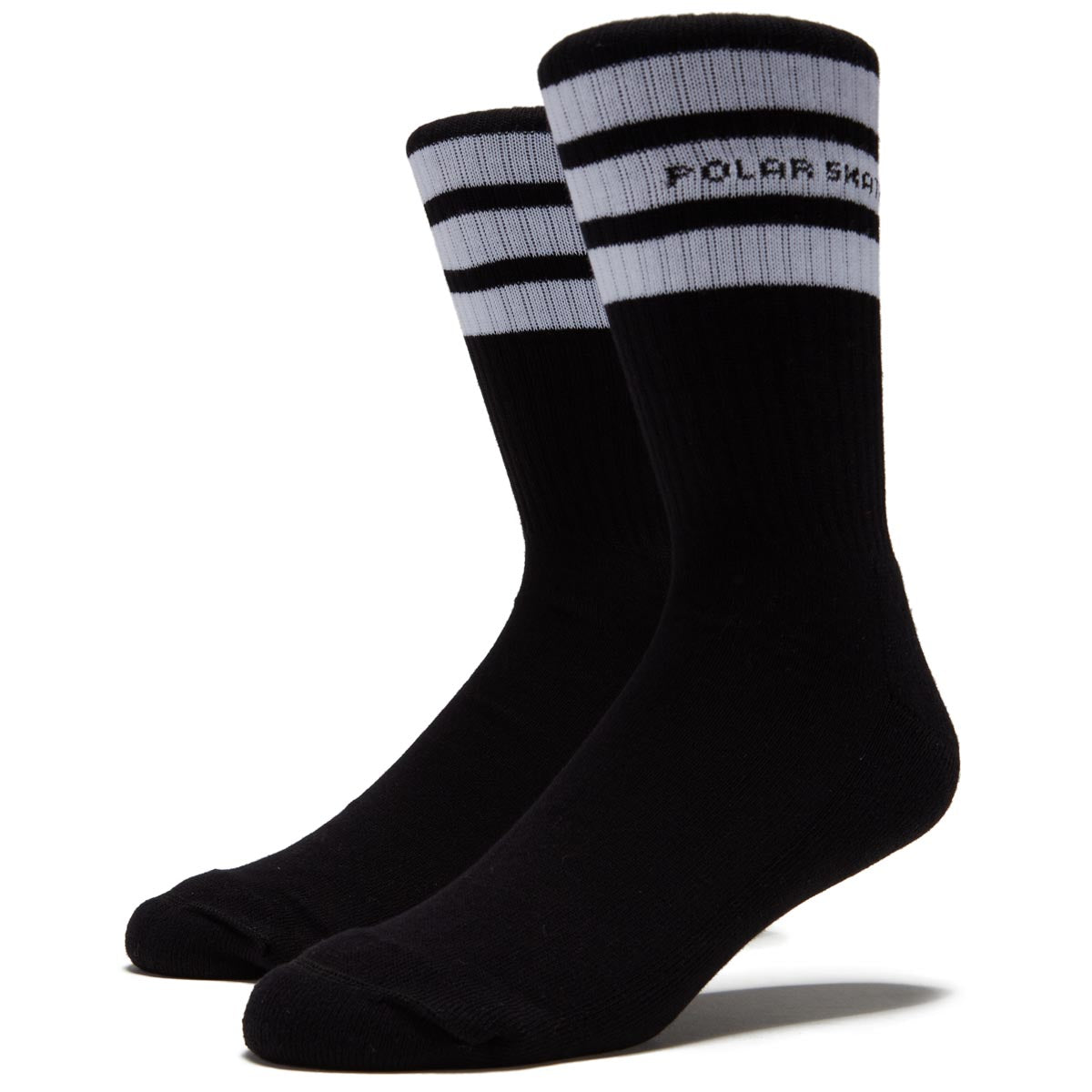 Polar Rib Fat Stripe Socks - Black image 1