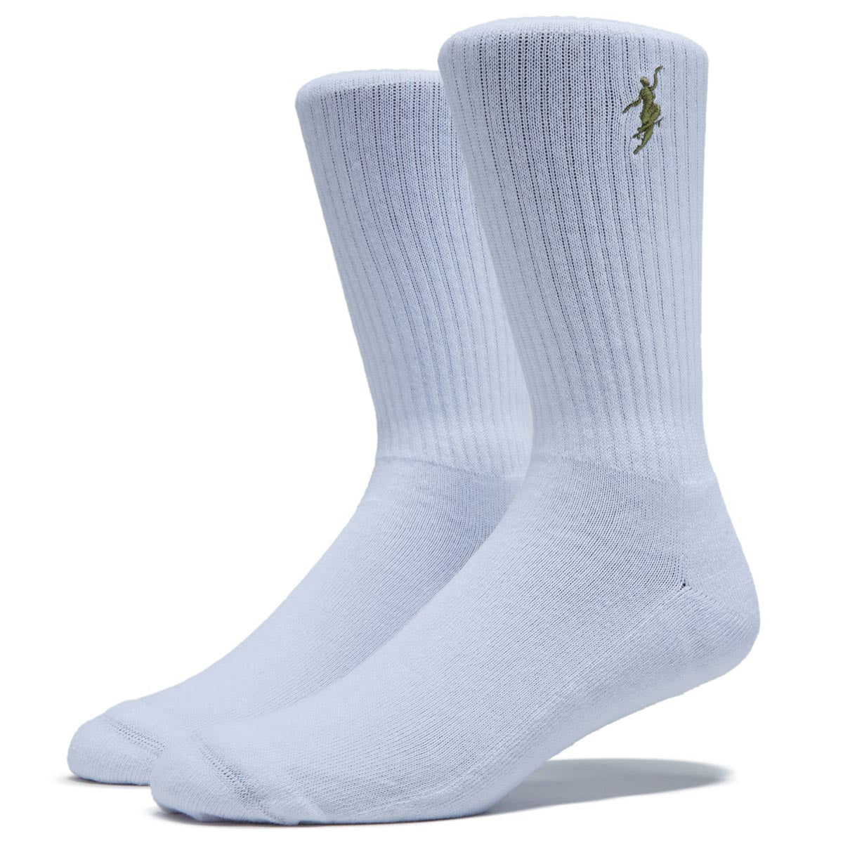 Polar No Comply Socks - White/Army Green image 1