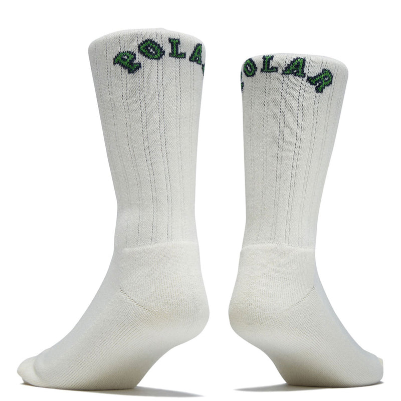 Polar Large Rib College Logo Socks - Cloud White