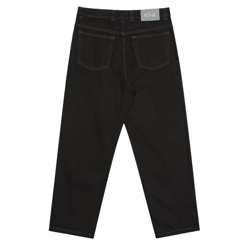 Polar 93! Contrast Stitching Denim Jeans - Black/Dark Olive