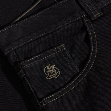 Polar 93! Contrast Stitching Denim Jeans - Black/Dark Olive