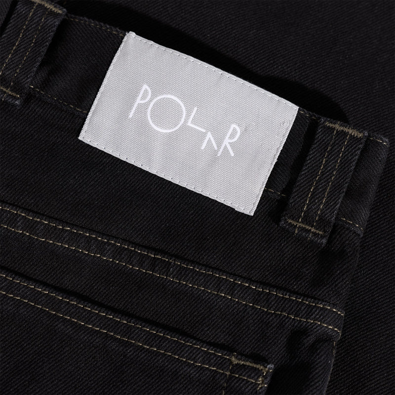 Polar 93! Contrast Stitching Denim Jeans - Black/Dark Olive