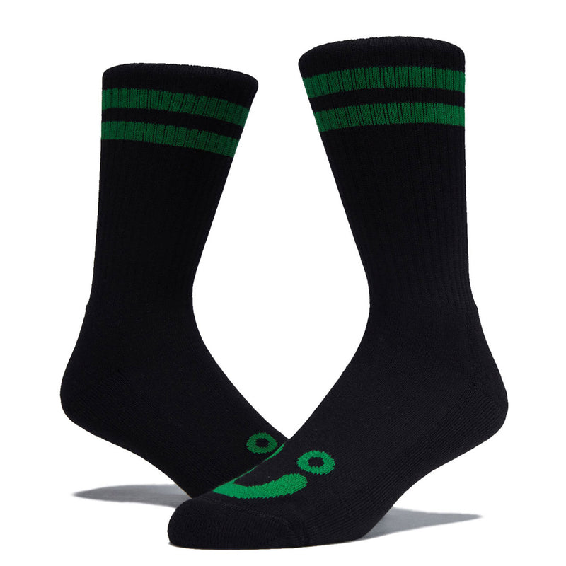 Polar Happy Sad Rib Socks - Black/Green
