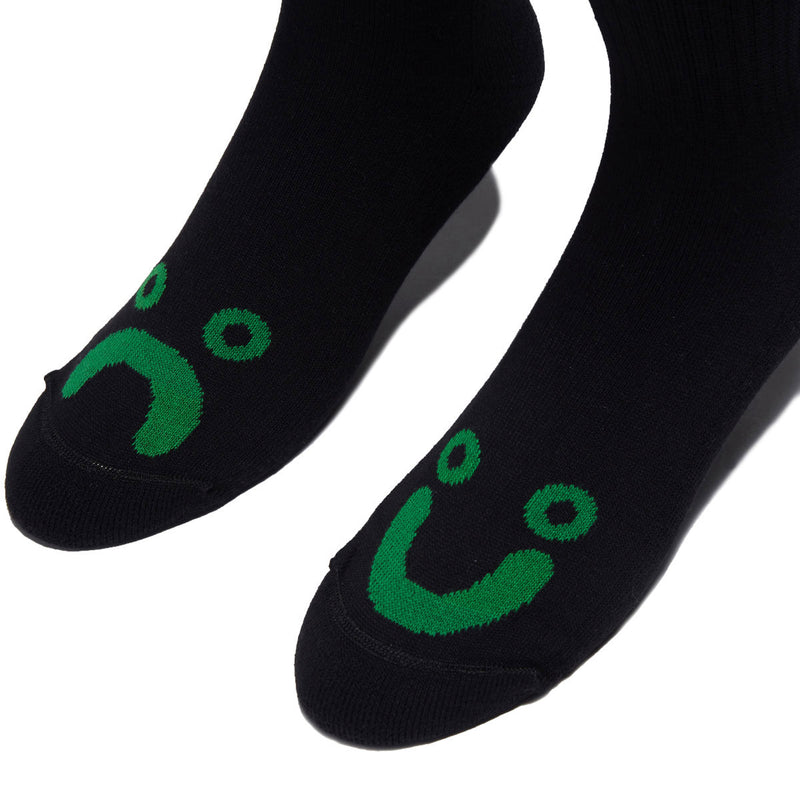 Polar Happy Sad Rib Socks - Black/Green