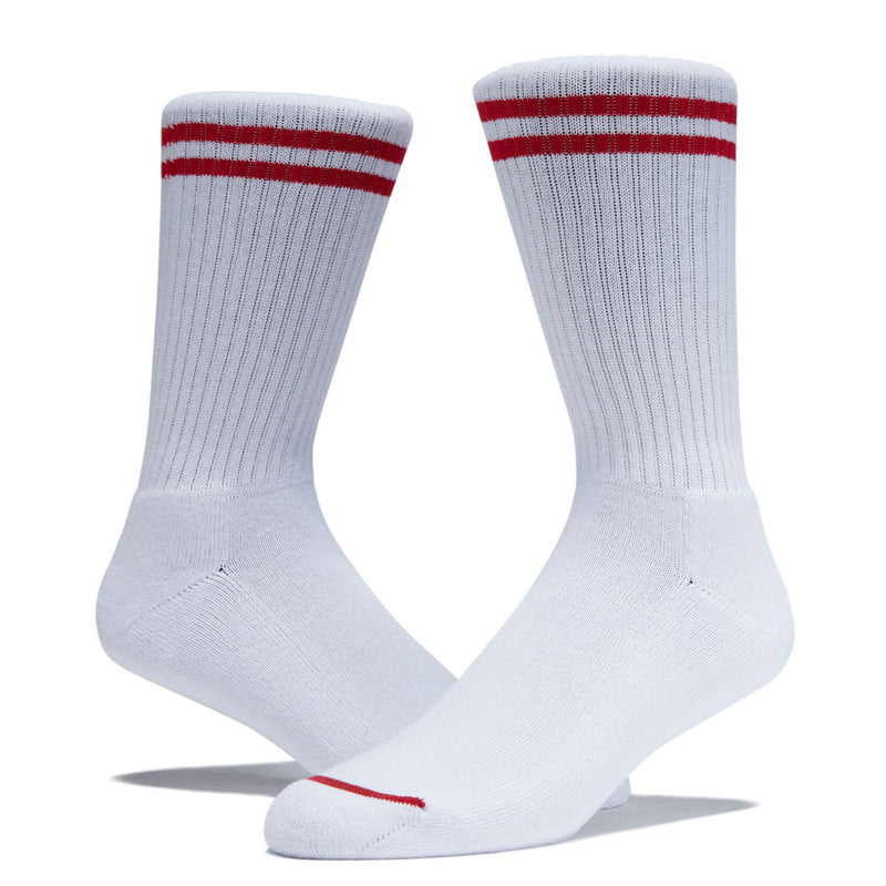 Polar 2 Stripes Rib Socks - White/Cherry
