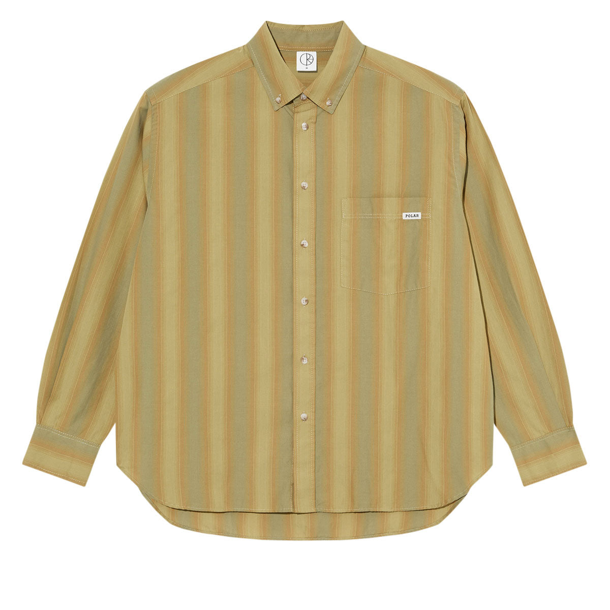 Polar Skate Co. Ben LS Shirt (Green/Stripe) XL