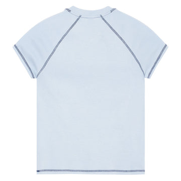 Polar Womens Script Logo Baby T-Shirt - Light Blue/Dark Blue