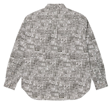 Polar Newspaper Ben Long Sleeve Shirt - Light Grey