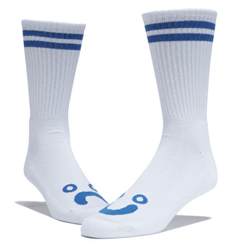 Polar Happy Sad Rib Socks - White/Blue