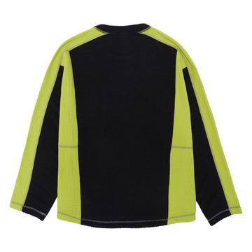 Polar Grid Fleece Sweater - Black/Chartreuse