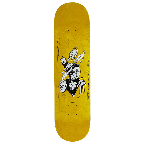 Polar Team Alv Soul Portrait Skateboard Deck - Yellow - 8.00