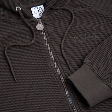 Polar Waffle Zip Hoodie - Dirty Black