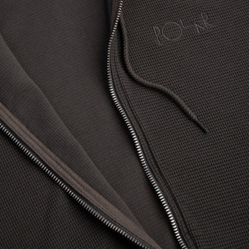 Polar Waffle Zip Hoodie - Dirty Black
