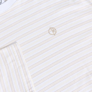 Polar Stripe T-Shirt - White/Taupe