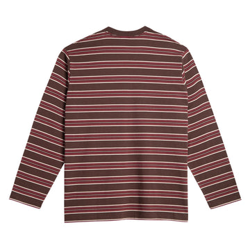 Polar Steve Stripe Long Sleeve T-Shirt - Brown/Red