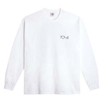 Polar Klez Crossing Fill Logo Long Sleeve T-Shirt - White