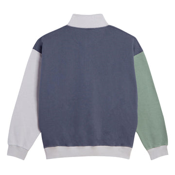 Polar x Ebou Tribal Frankie Half Zip Sweatshirt - Grey Blue/Silver