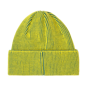 Polar Lines Merino Beanie - Chartreuse/Army Green