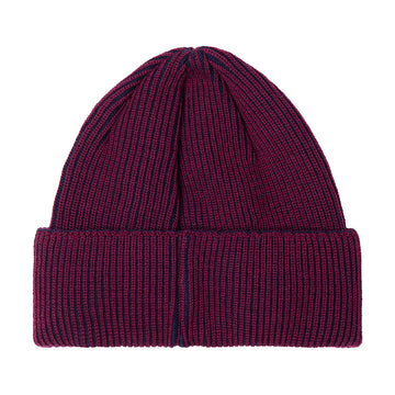 Polar Lines Merino Beanie - Wine/Navy
