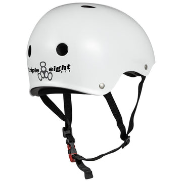 Triple Eight Certified Sweatsaver Helmet - White Glossy