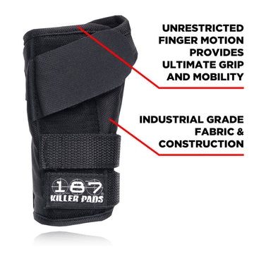 187 Pro Wrist Guard Pads - Black/Black