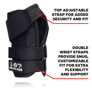 187 Pro Wrist Guard Pads - Black/Black