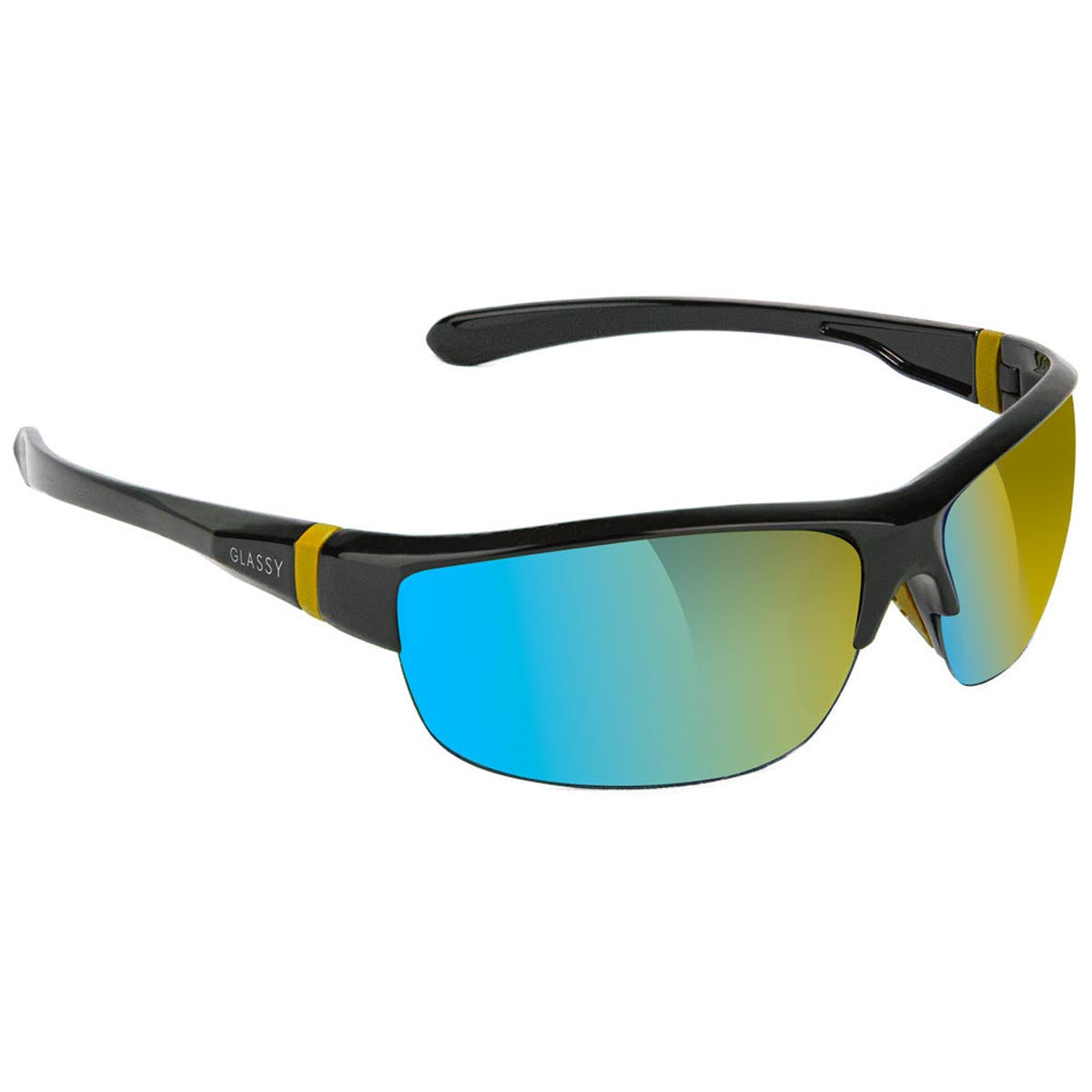 Glassy Weber Plus Polarized Sunglasses - Black/Gold Mirror image 1