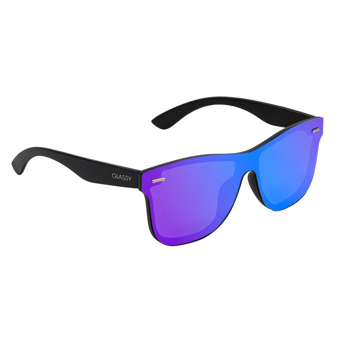 Glassy Leo Premium Polarized Sunglasses - Black/Blue Mirror image 1