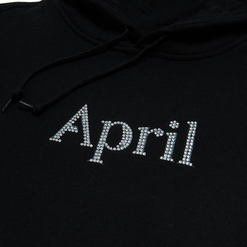 April Rhinestone Hoodie - Black