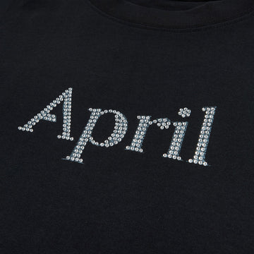 April Rhinestone T-Shirt - Slate