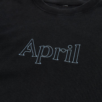 April Thermal Long Sleeve Embroidered Shirt - Black