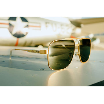 Heat Wave Visual Nimitz Sunglasses - Gold/Black Lens