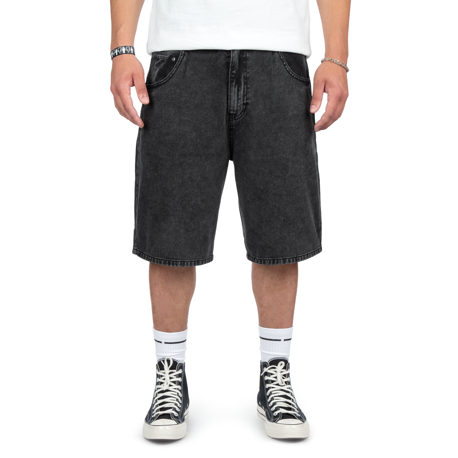 CCS 97 Star Denim Shorts - Acid Wash Black