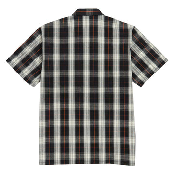 Ben Davis Short Sleeved Plaid 1/2 Zip Shirt - Black/Cream