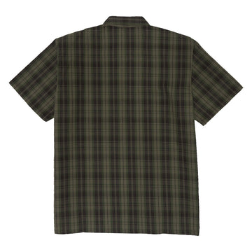 Ben Davis Short Sleeved Plaid 1/2 Zip Shirt - Olive